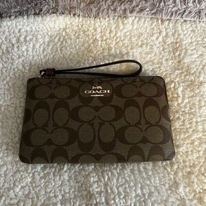 Coach Signature Tan Wristlet
